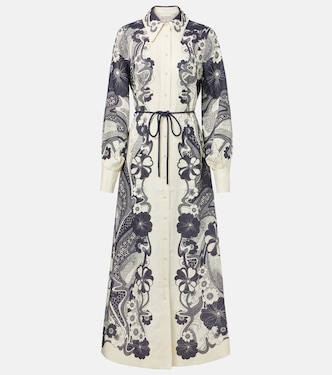 Mickey printed linen shirt dress | Alémais
