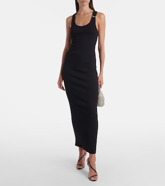 Piercing cotton jersey maxi dress | Jean Paul Gaultier
