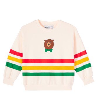 Bear striped cotton jersey sweatshirt | Mini Rodini