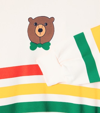 Bear striped cotton jersey sweatshirt | Mini Rodini