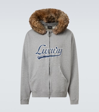 Printed cotton jersey zip-up hoodie | Balenciaga