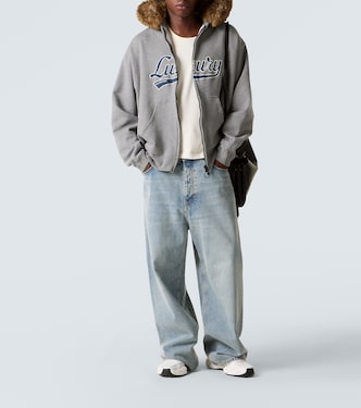 Printed cotton jersey zip-up hoodie | Balenciaga