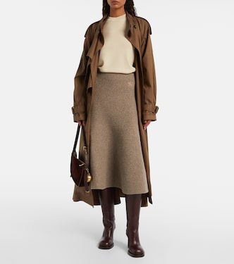 Knitted wool-blend midi skirt | Burberry