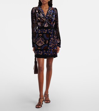 Arabesque Mix Scarves velvet wrap dress | Farm Rio