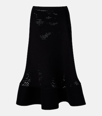 Open-knit wool-blend midi skirt | Alaïa