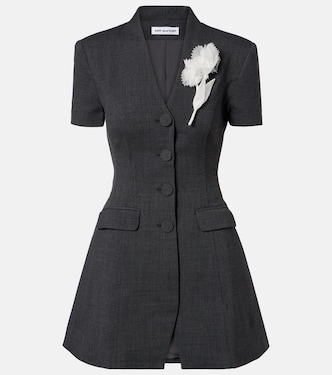 Floral-appliqué minidress | Self-Portrait