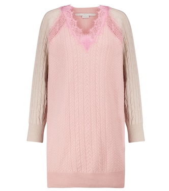 Lace-trimmed wool minidress | Stella McCartney