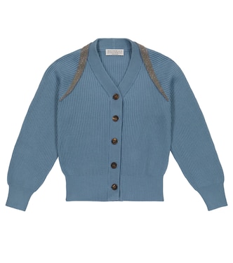 Cardigan en coton à ornements | Brunello Cucinelli Kids