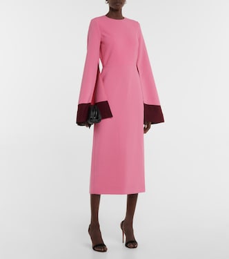 Colorblocked crêpe midi dress | Roksanda