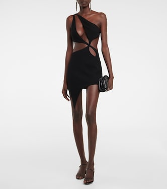 Asymmetrisches Minikleid aus Crêpe | Mônot