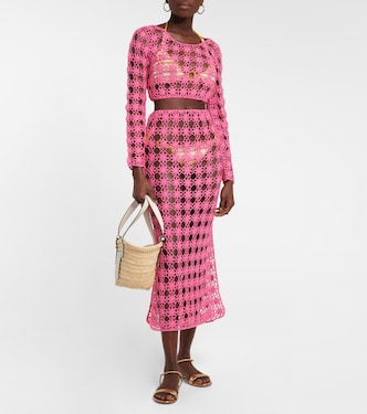 Top cropped Bella in crochet di cotone | Anna Kosturova