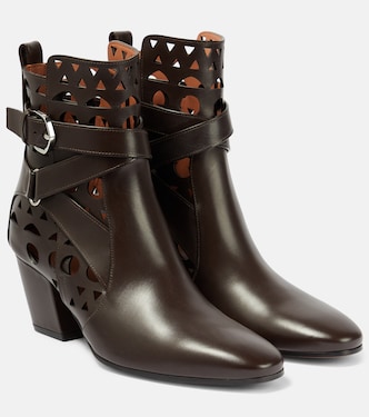 Botines Ziggy de piel con motivo Vienne | Alaïa