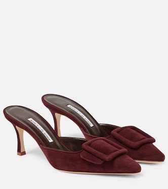 Mules Maysale 70 aus Veloursleder | Manolo Blahnik