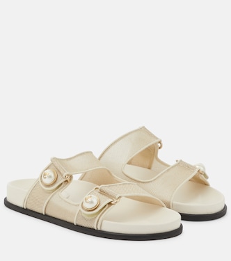 Fayence leather-trimmed sandals | Jimmy Choo