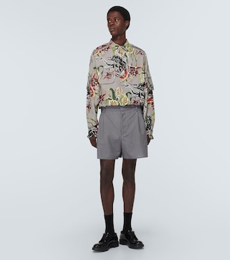 Camicia in popeline di cotone con stampa | Prada