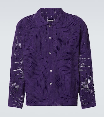 Crochet cotton shirt | Bode