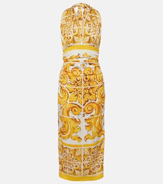 Abito midi Majolica in misto seta | Dolce&Gabbana