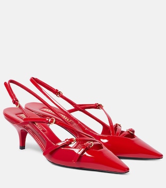 Slingback-Pumps aus Lackleder | Miu Miu