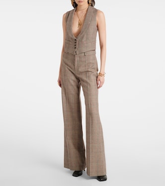 Prince of Wales check wide-leg pants | Chloé