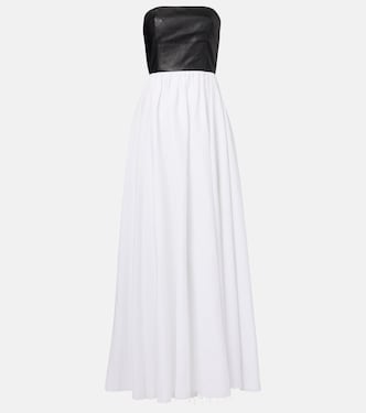 Neferu leather-trimmed linen maxi dress | Gabriela Hearst