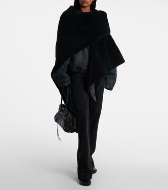 Shearling-trimmed leather scarf | Balenciaga