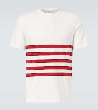 Striped cotton jersey T-shirt | Brunello Cucinelli