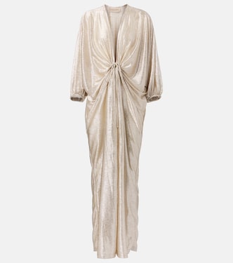 Gathered lamé kaftan | Adriana Degreas