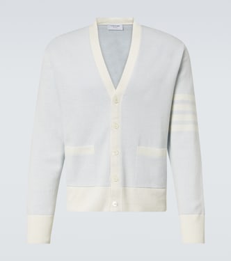 Cardigan 4-Bar aus Leinen und Baumwolle | Thom Browne