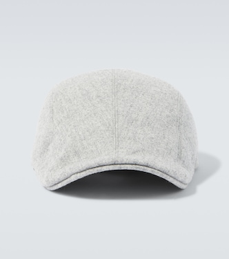 Gorra de franela de lana virgen bordada | Brunello Cucinelli
