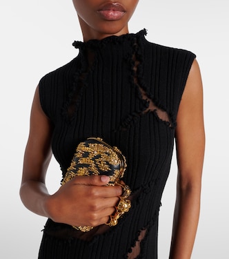 Clutch Knuckle Small de piel adornada | McQueen