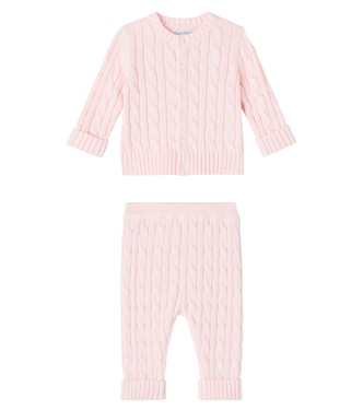 Knitted cotton cardigan and pants set | Polo Ralph Lauren Kids