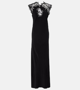 Robe longue en soie et dentelle | Ferragamo