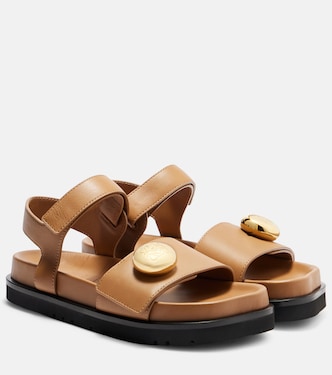 Pebble皮革凉鞋 | Loewe