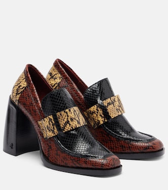 Tylor 95 snake-effect leather loafer pumps | Jimmy Choo