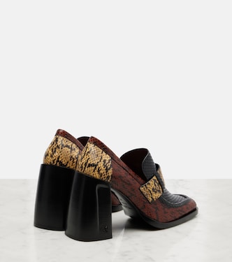 Tylor 95 snake-effect leather loafer pumps | Jimmy Choo