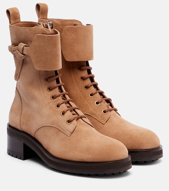 Rosabel knotted suede combat boots | Jimmy Choo