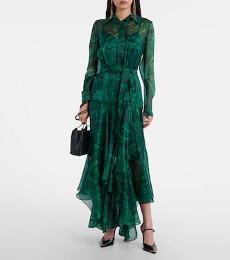 Paisley ruffled silk cocktail dress | Etro