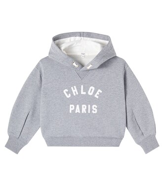 Logo cotton fleece hoodie | Chloé Kids
