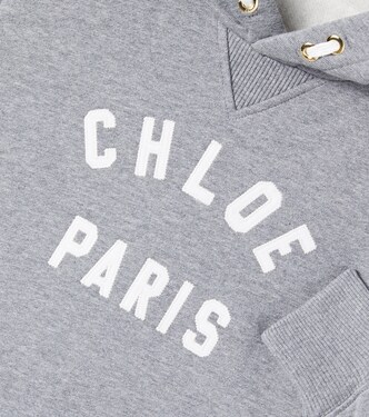 Logo cotton fleece hoodie | Chloé Kids