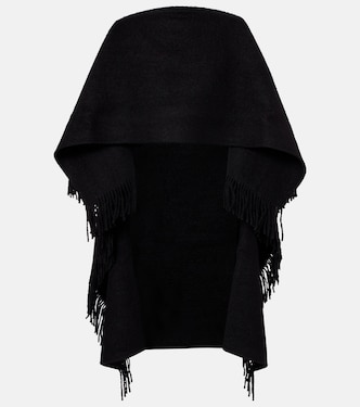 Fringed wool-blend poncho | Toteme