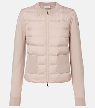 Cárdigan de lana virgen con paneles de plumas | Moncler