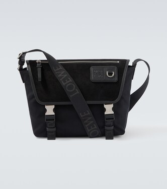 Flex Medium canvas and suede messenger bag | Loewe