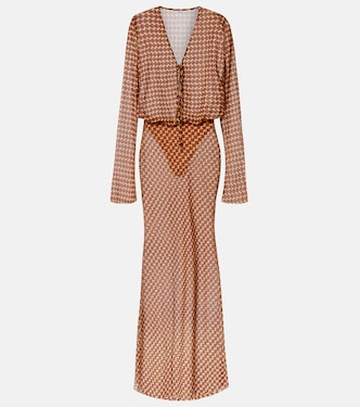 Nema printed sheer maxi dress | Bananhot