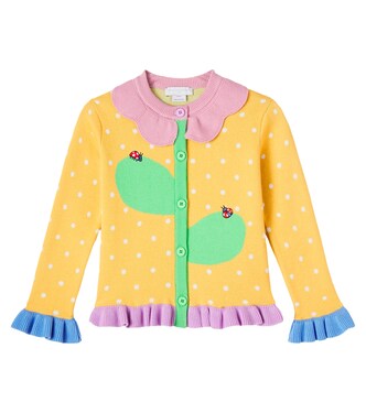 Cardigan en jacquard de coton à pois | Stella McCartney Kids