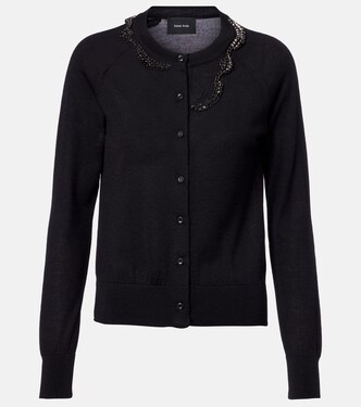 Cárdigan de lana y seda adornado | Simone Rocha