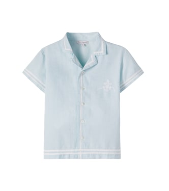Malo cotton and linen bowling shirt | Bebe Organic