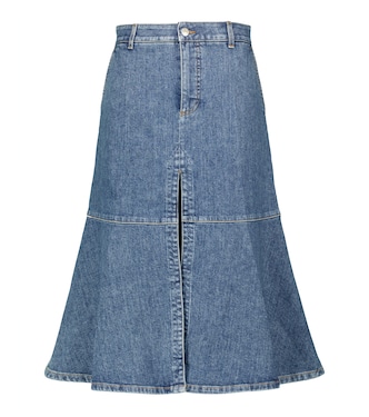 Falda midi flared de algodón elástico | Stella McCartney