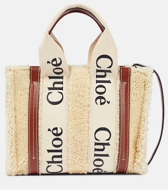 Borsa Woody Small in shearling e pelle | Chloé