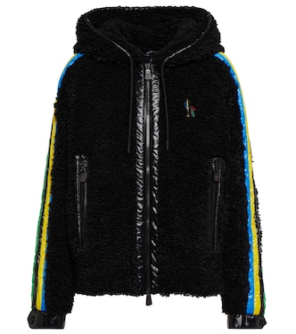 Logo striped faux fur jacket | Moncler Grenoble