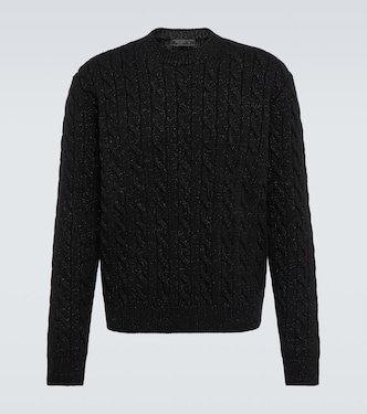 Metallic knit wool-blend sweater | Prada